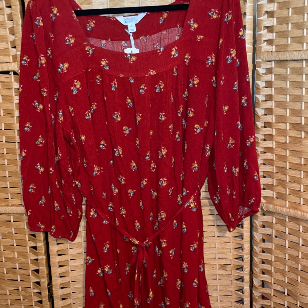 Floral Red Women's Dress